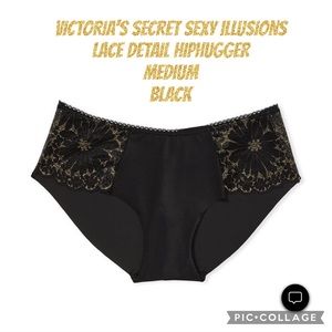 Victoria’s Secret Sexy Illusions No-Show Lace detail Hiphugger Panty Medium New
